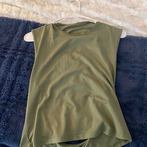 green backless top